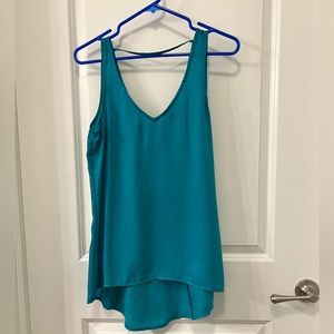 Express Turquoise blue hi low tank top